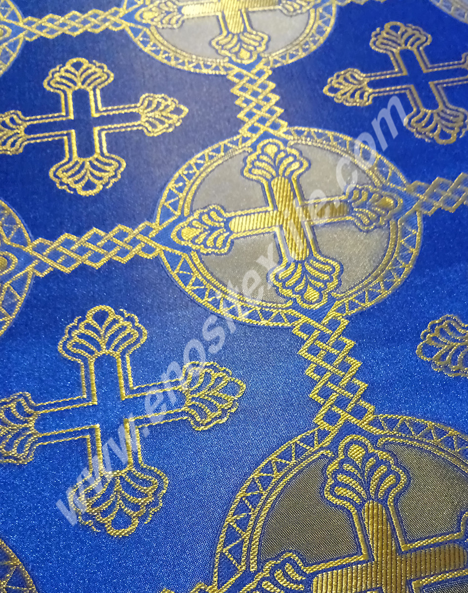 KL-009 Blue-Gold Brocade Fabrics